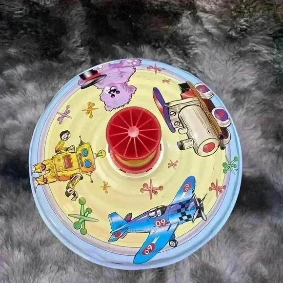 Vintage Large Metal Tin Toy  Spinning Top Toy - Picture 8 of 17